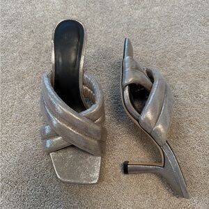 H&M metallic mules